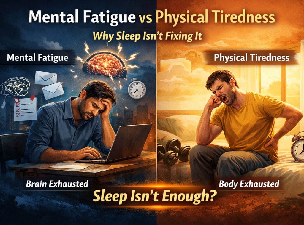 Mental vs physical exhaustion comparison