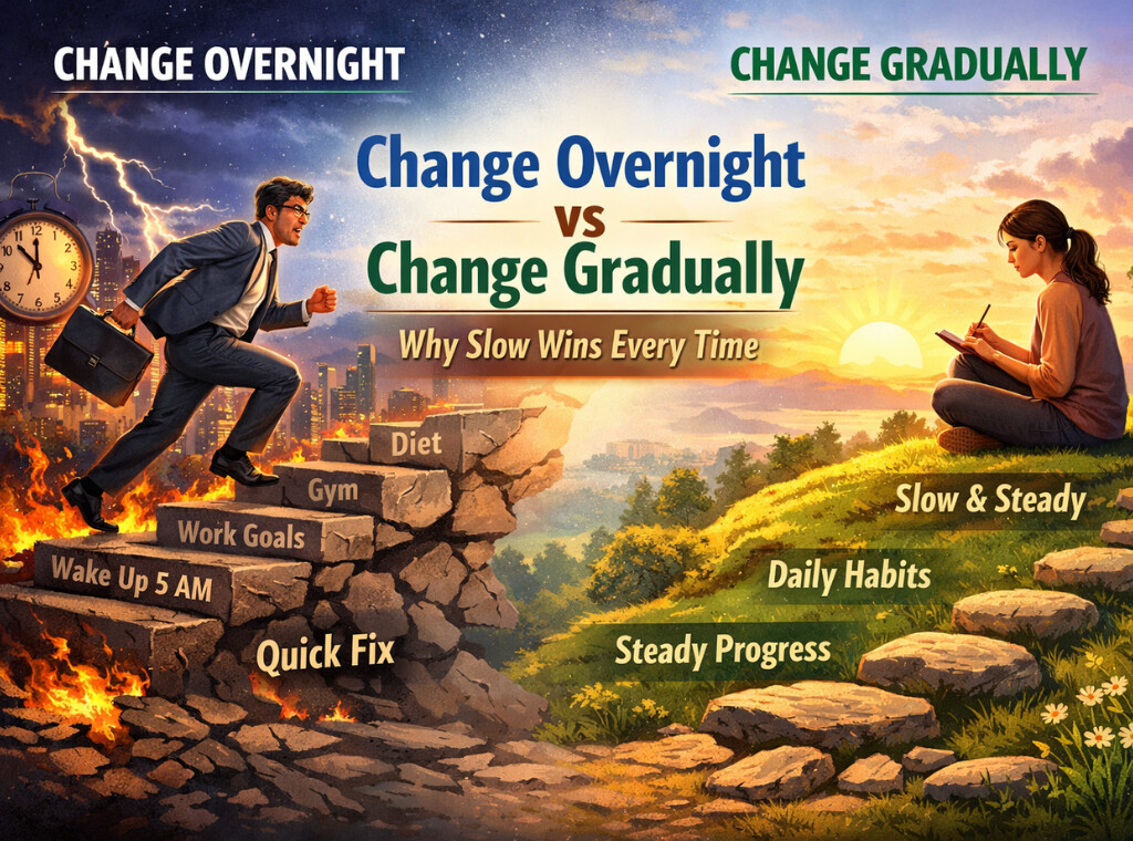 Overnight change vs gradual progress main