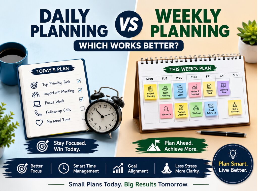 Daily vs weekly planning comparison main