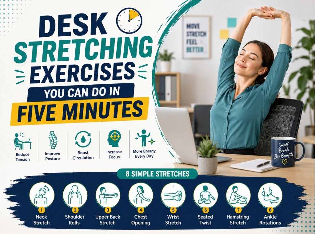 Desk stretching for better health main